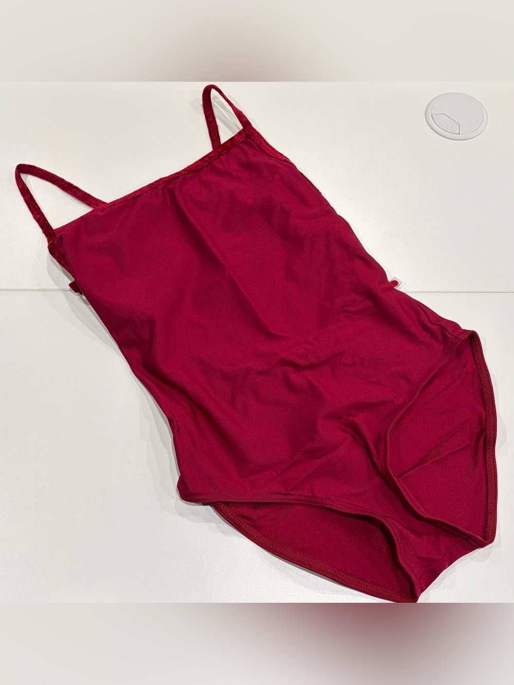 Yumiko Women's Small Tamara Nylon Leotard Berry Red NWT High-Cut Bust Lined